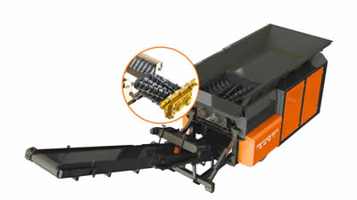 Trituradora móvil de doble eje