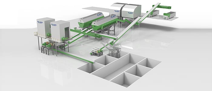 Sistema de tratamiento anaeróbico en seco para residuos de cocina